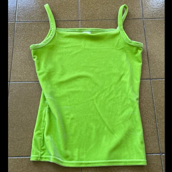 Brat Green Velour Tank Top - Picture 1 of 3